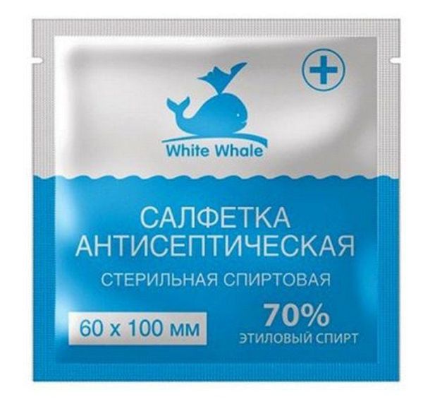 Салфетка спиртовая White whale антисептическая стерильная 60 х 100мм №1 фотография