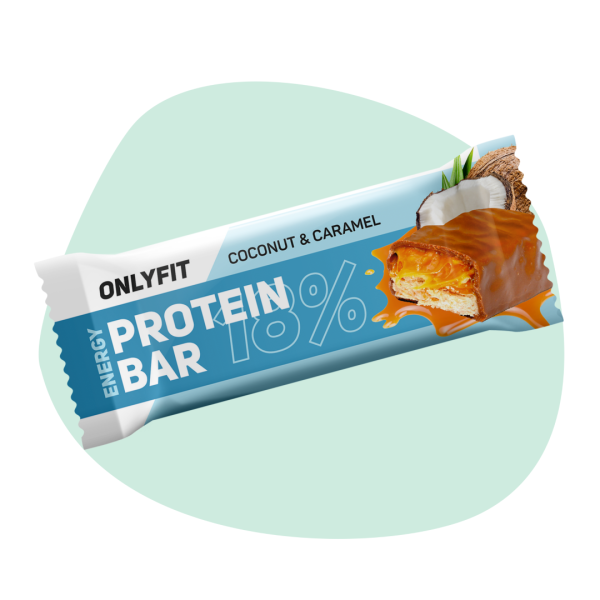 Изображение товара Батончик OnlyFit глазированный с карамелью Кокос и карамель 50г Батончик OnlyFit глазированный с карамелью Кокос и карамель 50г фотография